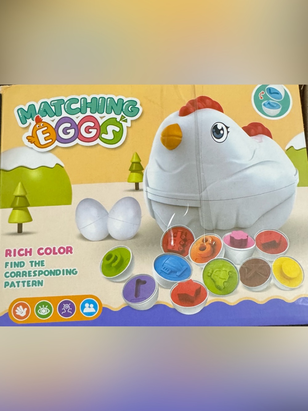 Matching Eggs Chicken Learning Toy